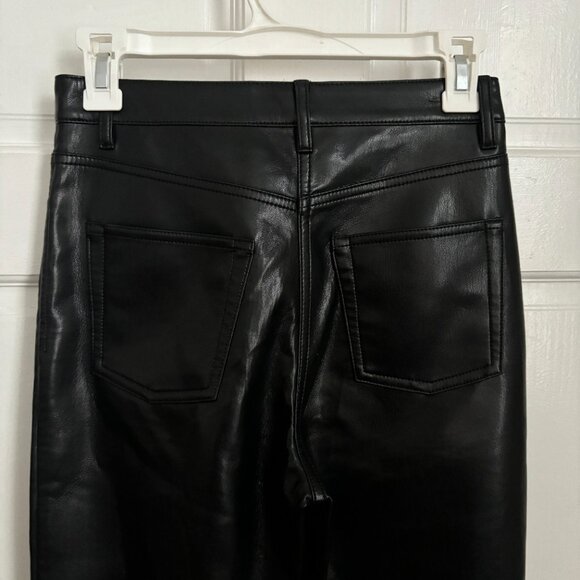Aritzia Wilfred The Melina Pants Black 0 Faux Leather High Rise Waist 29 Inseam - Picture 3 of 6